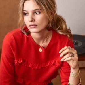 Sezane Andreas Ruffle Sweater wool cashmere